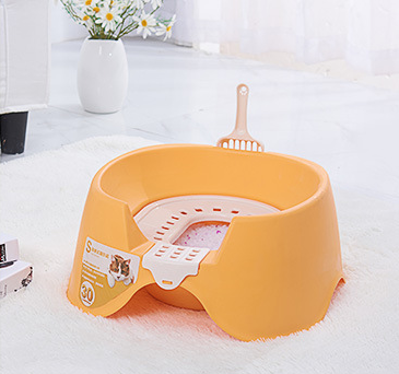 Spillproof Cat Litter Pan Semi-enclosed Oversize Cat Toilet - - Pets Crazy Shops -