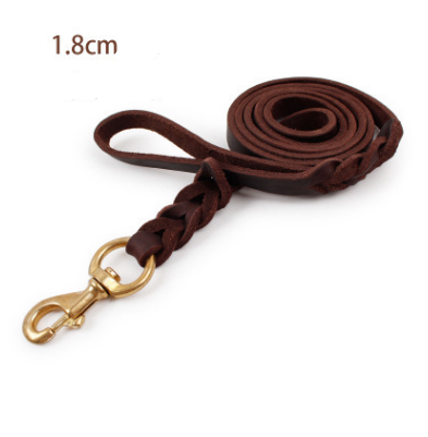 The first layer of leather dog leashes in the large dog chain demu training rope horse dog Golden Retriever dog rope - - Pets Crazy Shops -