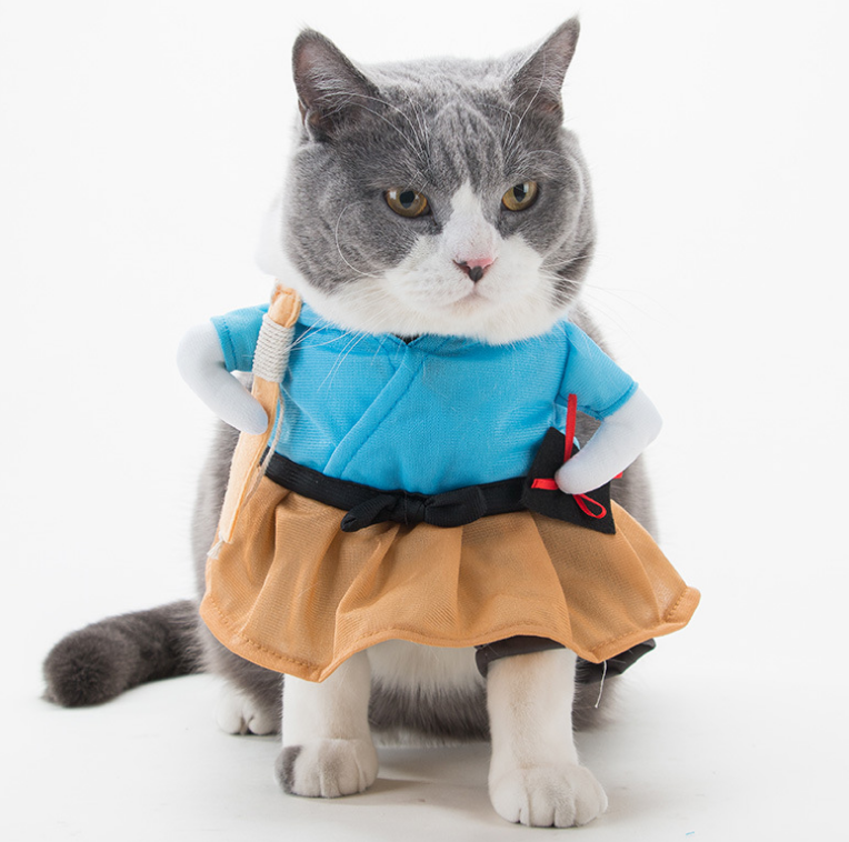 Funny Cat Costume Uniform Suit Cat Clothes Costume Puppy Clothes Dress Up Costume Party Clothing For Cat Cosplay Clothes - - Pets Crazy Shops -