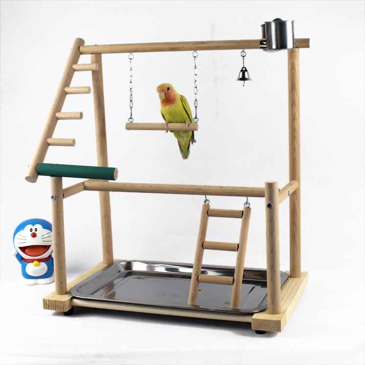 Bird Stand Stand Desktop Training Cockatiel Playground Bird Toy Swing Climbing Ladder Bird Gear Supplies - - Pets Crazy Shops -