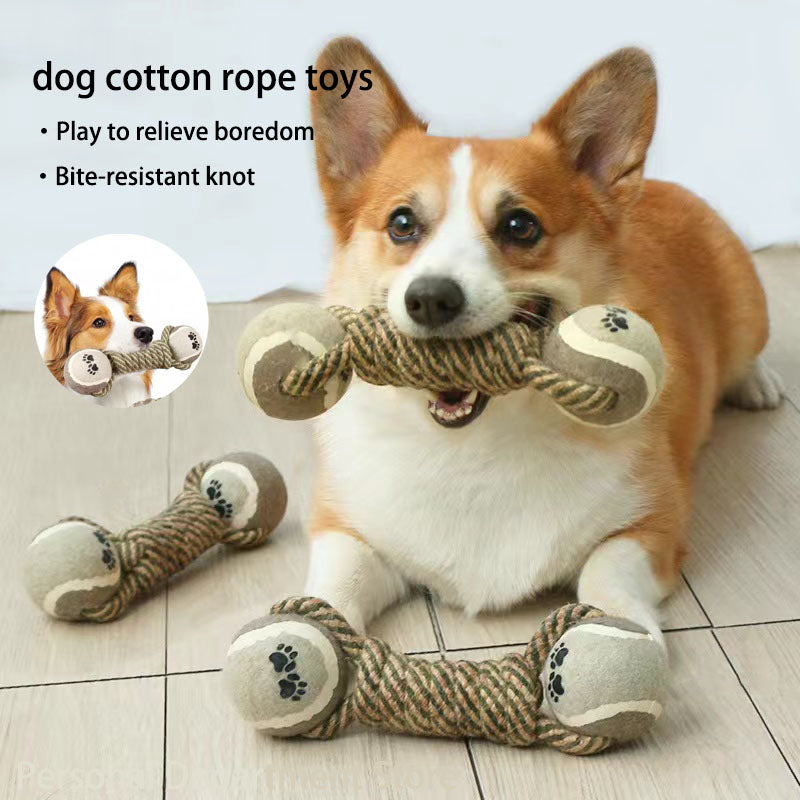 Pet Dog Toys For Large Small Dogs Toy Interactive Cotton Rope Mini Dog Toys Ball For Dogs Accessories Toothbrush Chew Premium Cotton-Poly Tug Toy For Dogs Interactive Rope Dog Toy For Medium Dogs - - Pets Crazy Shops -