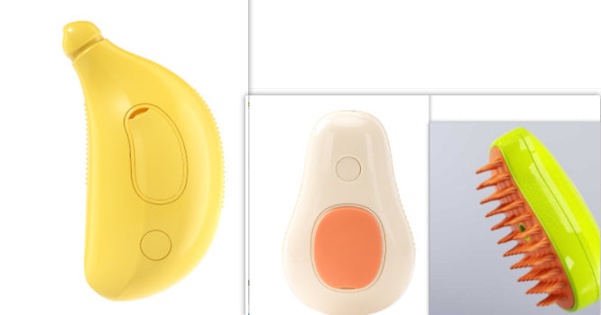 Steamy Cat Brush Cat Dog Grooming Comb Electric Self Cleaning Steam Cat Brush For Massage Avocado Shape Pet Spray Cat Grooming - - Pets Crazy Shops -