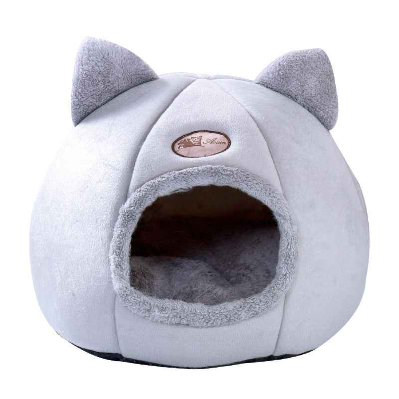 Semi-enclosed warm and fluffy pet nest - - Pets Crazy Shops -