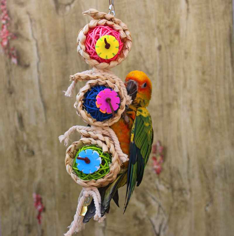 Parrot Supplies Pet Bird Toy Bite Toy Ran Vine Bal Twist String - - Pets Crazy Shops -