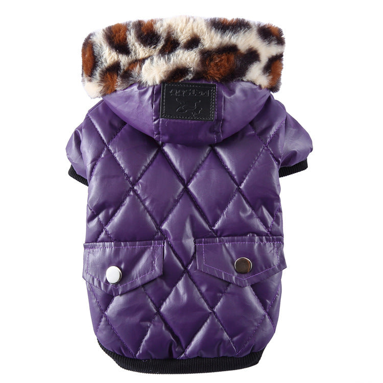Cross-border pet supplies pet clothes dog clothes autumn and winter fur collar coat pet dog clothing - - Pets Crazy Shops -