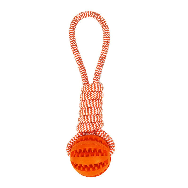 Dog Toys Treat Balls Interactive Hemp Rope Rubber Leaking Balls For Small Dogs Chewing Bite Resistant Toys Pet Tooth Cleaning Bite Resistant Toy Ball For Pet Dogs Puppy - - Pets Crazy Shops -