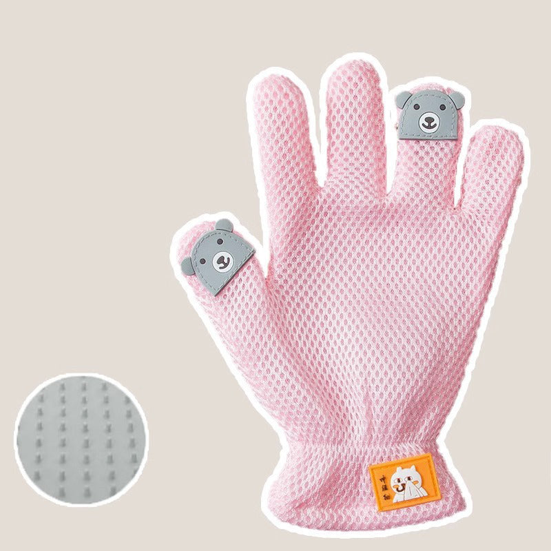 Pet Glove Cat Grooming Glove Cat Hair Deshedding Brush Gloves Cat Floating Hair Pet Hair Removal Brush Dog Bathing Massage Comb Silicone Hair Removal Gloves - - Pets Crazy Shops -