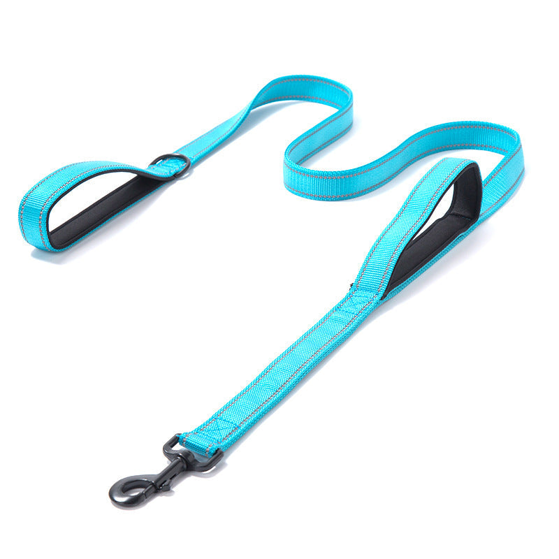 Pet Products Leash Leash Nylon Double Thickened Reflective Dog Leash - - Pets Crazy Shops -