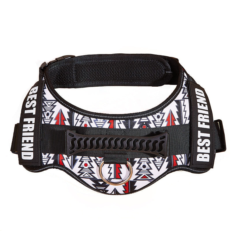 Dog Chest Braces Large Dog Collars Lead Rope Vest Clothes With Velcro - - Pets Crazy Shops -