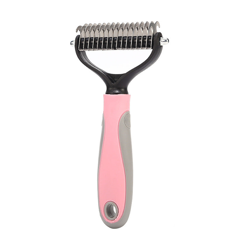 Stainless Double-sided Pet Brush Hair Removal Comb Grooming Dematting Dog Grooming Shedding Tools - - Pets Crazy Shops -