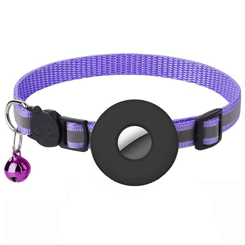 Airtag Pet Collar With Bell Reflective Adjustable Anti-lost Cat Dog Collar - - Pets Crazy Shops -