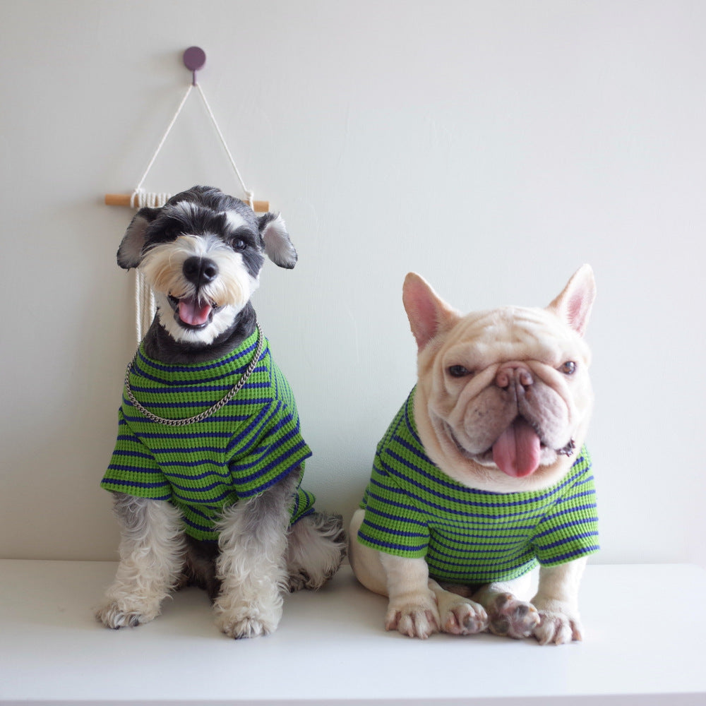 New Pet Clothes Dog Waffle Stretch Stripe Undercoat - - Pets Crazy Shops -