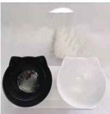 Non Slip Double Cat Bowl With Raised Stand Pet Food Cat Feeder Protect Cervical Vertebra Dog Bowl Transparent Pet Products - - Pets Crazy Shops -