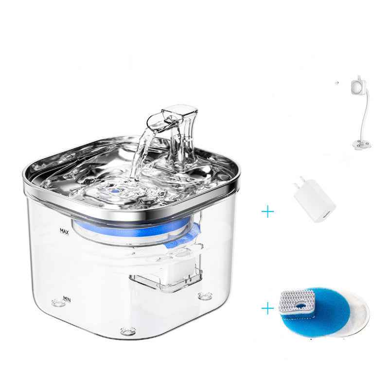 Pet Cat Dog Stainless Steel Automatic Circulation Water Dispenser Intelligent Fountain Pets Accessories - - Pets Crazy Shops -