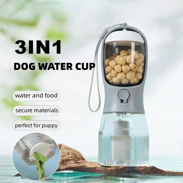 Dog Water Cup Drinking Food Garbage Bag Three-in-one Portable Small Multi-functional Pet Cups Pets Supplies  -  - Pets Crazy Shops -
