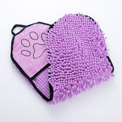 Super Absorbent Pet Bath Towel | Dog & Cat Chenille Quick-Dry Towel