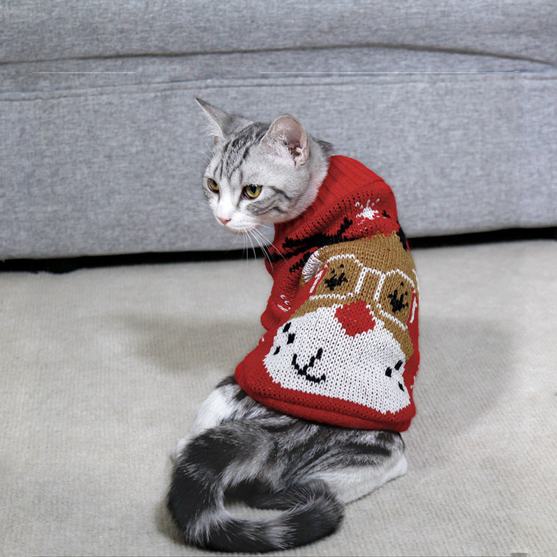 Dog Cat Sweater Pet Christmas Knitting High Collar Clothes  -  - Pets Crazy Shops -