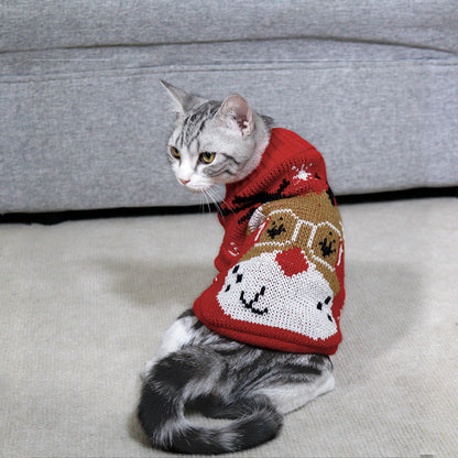 Dog Cat Sweater Pet Christmas Knitting High Collar Clothes  -  - Pets Crazy Shops -