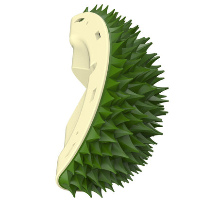 Durian Cat Brush, Dog Cat Self Groomer, Wall Corner Scratcher Massage Combs Durian Shape Molars Eat Slowly Toys Multifunctional Scratch Massager Tool Pets Clean Teeth Healthy Toys  -  - Pets Crazy Shops -