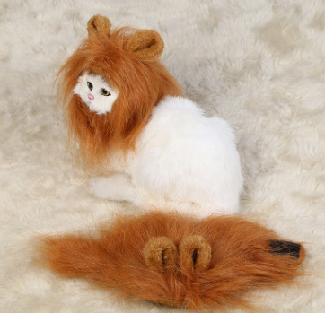 Funny Pet Hat For Small Dogs Cats Hat Emulation Lion Hair Mane Ears Head Cap Scarf Pet Halloween Festival Costume  -  - Pets Crazy Shops -