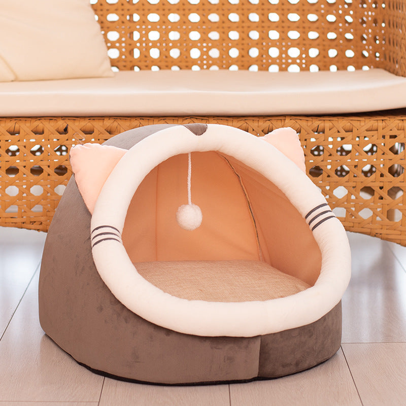 Pet cat litter closed cat litter kennel winter plus velvet  -  - Pets Crazy Shops -