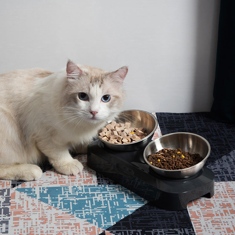 Pet Stainless Steel Bowl Pet Double Night  -  - Pets Crazy Shops -