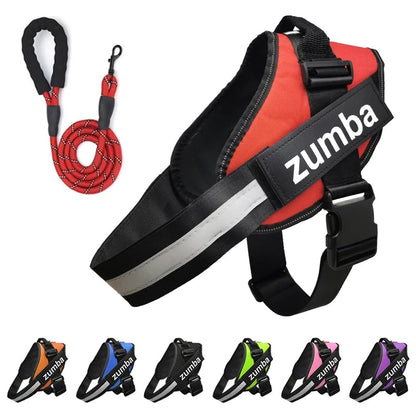 Personalized Reflective Breathable Adjustable Dog Harness and Leash Set  -  - Pets Crazy Shops -
