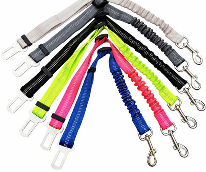 Adjustable Dog Seat Belt Dog Car Seatbelt Harness Leads Elastic Reflective Safety Rope  -  - Pets Crazy Shops -