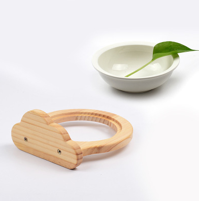 Pet Supplies Ceramic Bowl Solid Wood Stand  -  - Pets Crazy Shops -