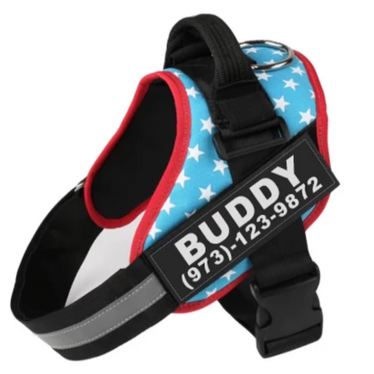 Personalized Custom Reflective Breathable Dog Harness NO PULL Adjustable Pet Harness For Small Large Dog Harness Vest With Patch  -  - Pets Crazy Shops -
