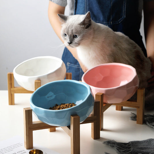 Pet bowl oblique mouth cat bowl food bowl dog bowl method bucket food bowl  -  - Pets Crazy Shops -