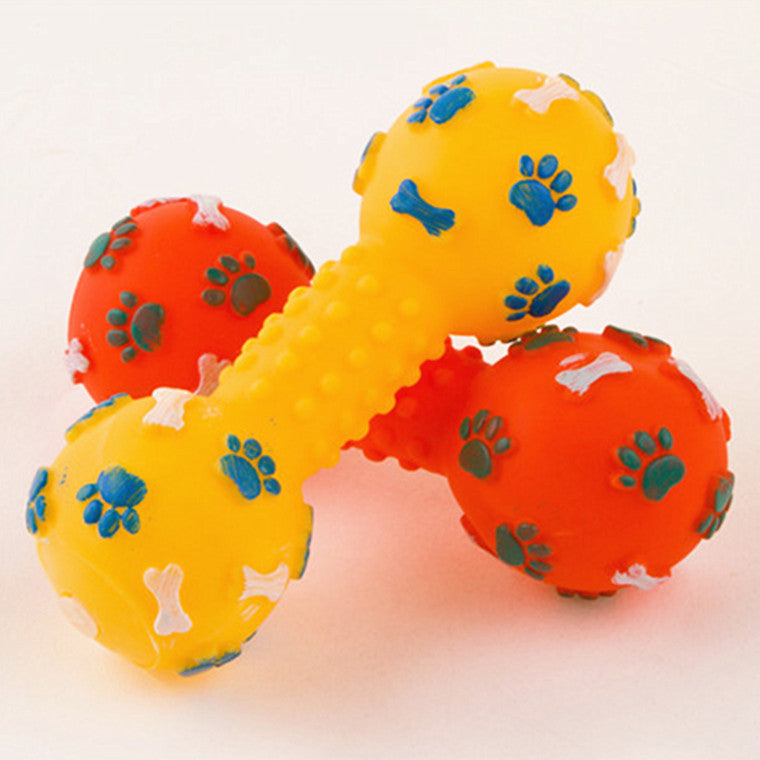 Pet Dumbbell Sound Toys Silicone Dog Toys Teeth bite 13CM Dog Training Guide Toys  -  - Pets Crazy Shops -