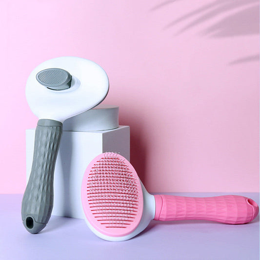 Cat Self-Cleaning Comb Stainless Steel Dog Comb Hair Brush One Key To Remove Floating Artifact  -  - Pets Crazy Shops -