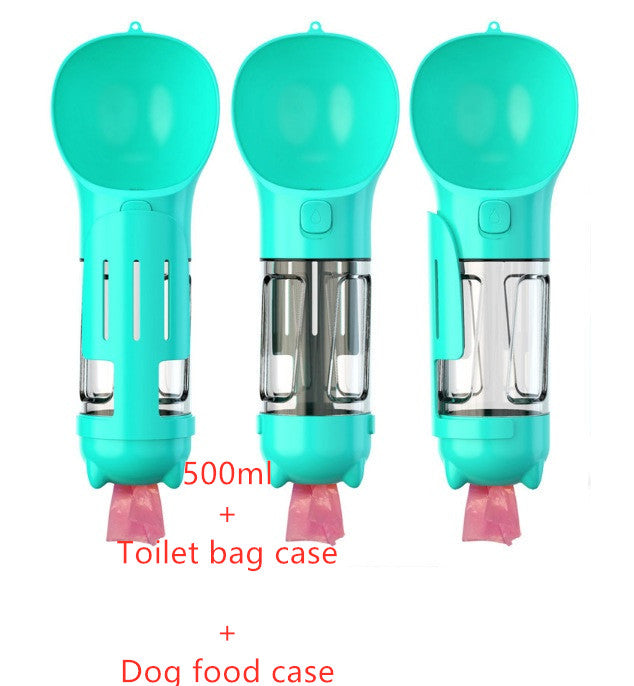 3-in-1 Portable Dog Water Bottle | Feeder Bowl & Waste Bag Dispenser