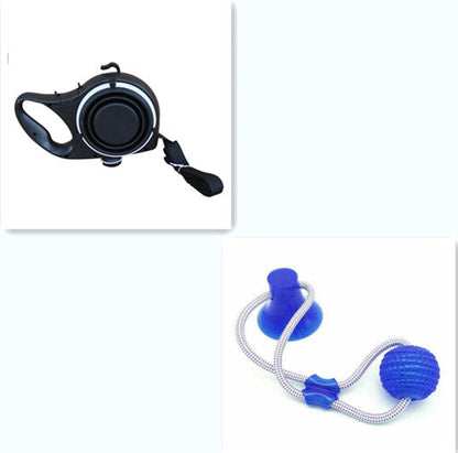Dog Leash with Water Bottle & Bowl Set | Pet Walking Lead | 3 Colours