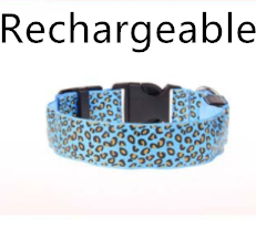 LED Dog Collar Safety Adjustable Nylon Leopard Pet Collar  -  - Pets Crazy Shops -