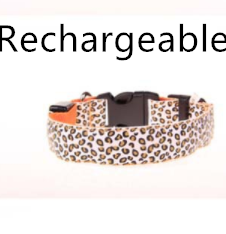 LED Dog Collar Safety Adjustable Nylon Leopard Pet Collar  -  - Pets Crazy Shops -
