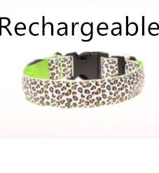 LED Dog Collar Safety Adjustable Nylon Leopard Pet Collar  -  - Pets Crazy Shops -