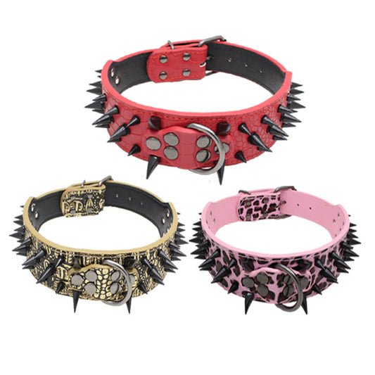 Large Explosion-Proof Rivet Bite-Proof Pet Collar  -  - Pets Crazy Shops -