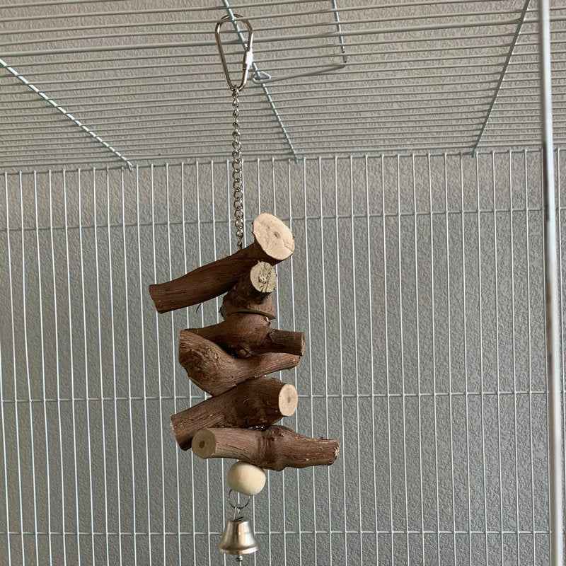 Parrot Vine Solid Wood Molar String With Bell  -  - Pets Crazy Shops -