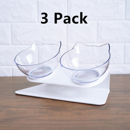 Cat Double Bowl Cat Food Bowl Protects Cervical Vertebra  -  - Pets Crazy Shops -