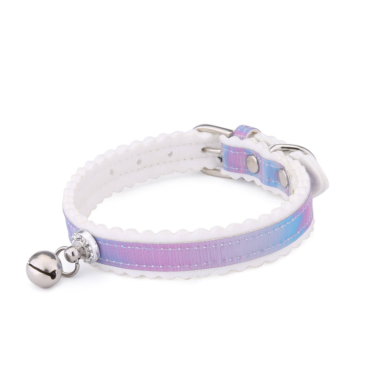New Pet Traction Cat Collar Gradient Color Cat Bell Collar Pet Dog Collar  -  - Pets Crazy Shops -
