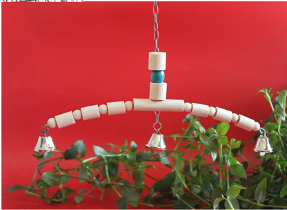 Tiger Skin Peony Xuan Little Sun Monk Gnaws And Relieves Boredom Swing Ladder Springboard Cage Toy Bell Wood Color  -  - Pets Crazy Shops -