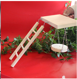 Tiger Skin Peony Xuan Little Sun Monk Gnaws And Relieves Boredom Swing Ladder Springboard Cage Toy Bell Wood Color  -  - Pets Crazy Shops -