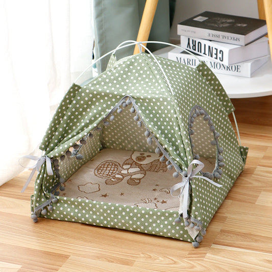Cat Tent Cat Cat House Enclosed Pet Bed  -  - Pets Crazy Shops -