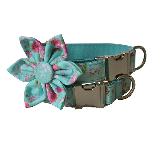 Green Rose Dog Collar Dog Leash Pet Collar  -  - Pets Crazy Shops -