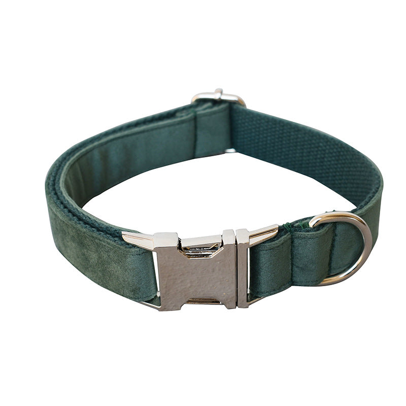 Green Velvet Dog Collar Dog Leash Pet Collar  -  - Pets Crazy Shops -