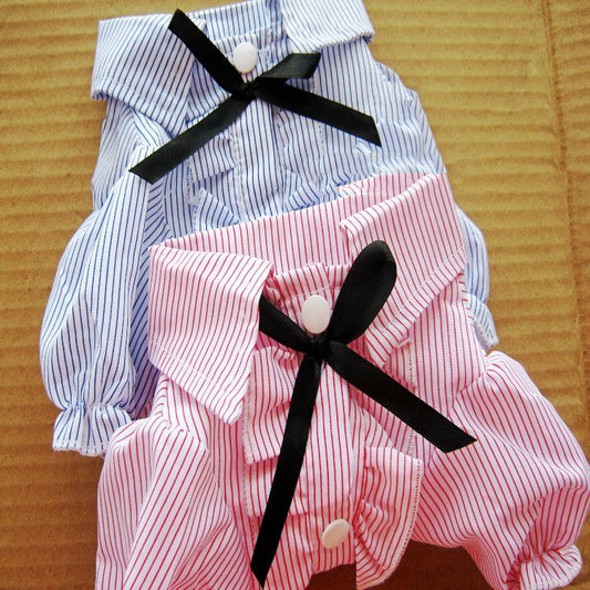 Bubble Sleeve Bow Tie Pet Shirt Pet Clothes Dog Clothes Lovers Pet Shirt Pet Wholesale  -  - Pets Crazy Shops -