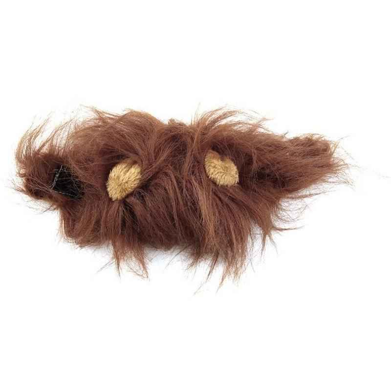 Funny Pet Hat For Small Dogs Cats Hat Emulation Lion Hair Mane Ears Head Cap Scarf Pet Halloween Festival Costume  -  - Pets Crazy Shops -