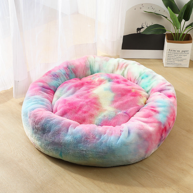Dog Beds For Small Dogs Round Plush Cat Litter Kennel Pet Nest Mat Puppy Beds  -  - Pets Crazy Shops -